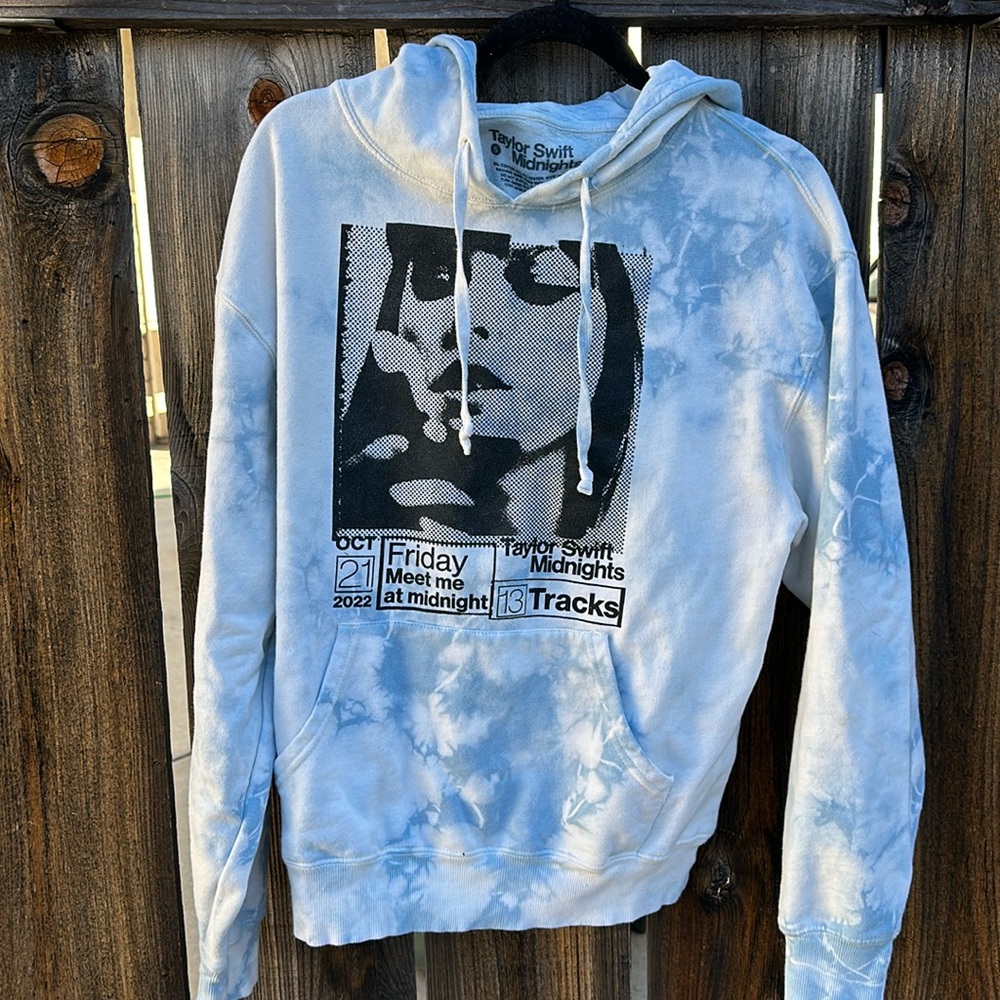 Taylor Swift official hoodie sweatshirt Midnights tie dye style - Picture 1 of 5